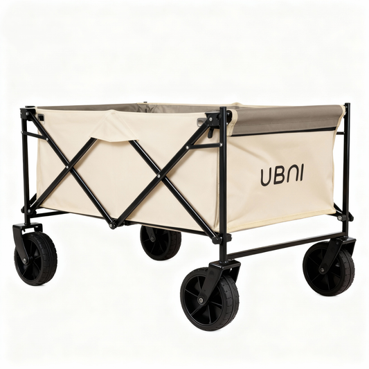 UBNI Wheeled, collapsible carts,multi-purpose travel carts, suitable for outdoor sports, camping, gardening & shopping, khaki