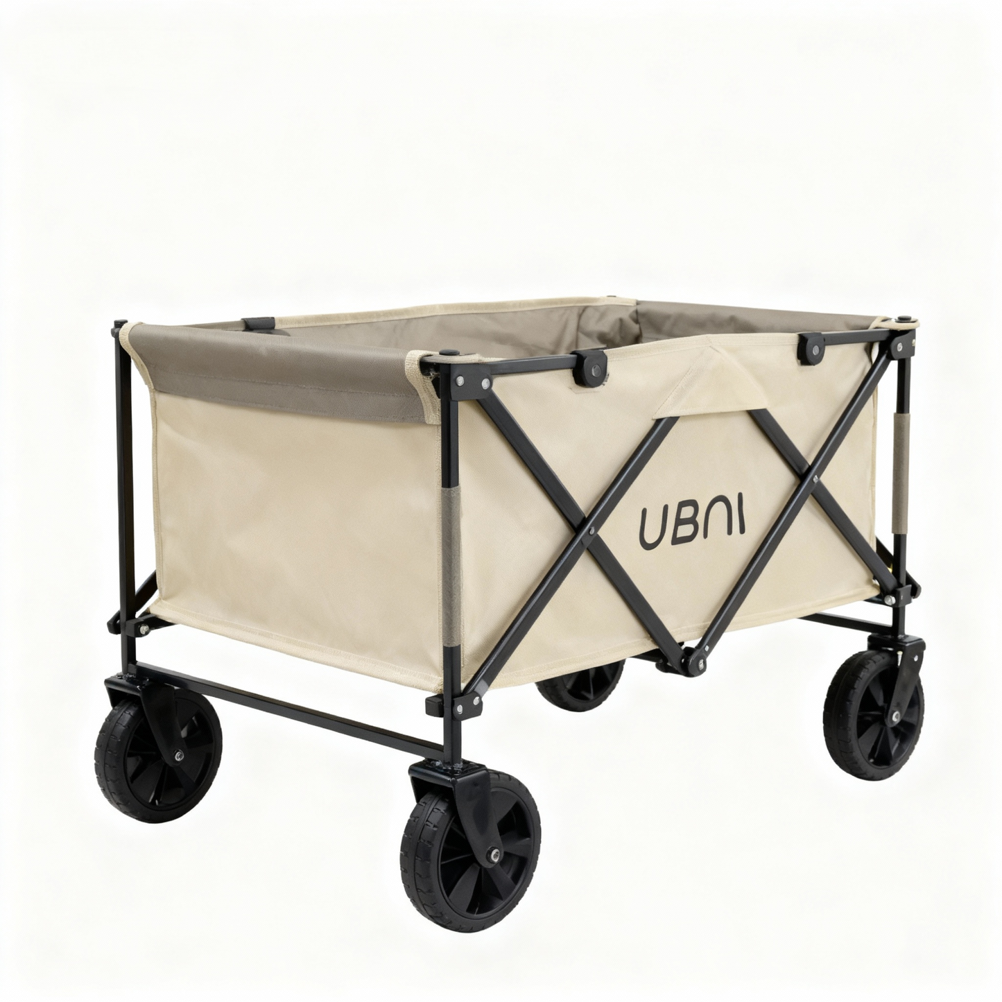 UBNI Wheeled, collapsible carts,multi-purpose travel carts, suitable for outdoor sports, camping, gardening & shopping, khaki